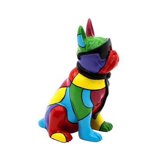 Figura decorativa Bulldog francés guardián poliresina XS 19x27x37 cm | Pierre