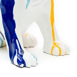 Sitting multicolored polyresin bulldog, 40x23x34 cm