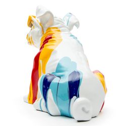 Sitting multicolored polyresin bulldog, 40x23x34 cm
