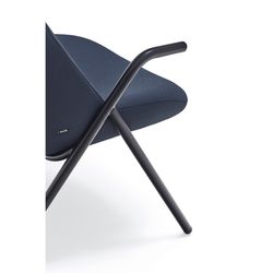 High fabric armchair in dark blue, 83 x 81 x 114 cm | Dins