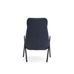 High fabric armchair in dark blue, 83 x 81 x 114 cm | Dins