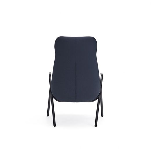 High fabric armchair in dark blue, 83 x 81 x 114 cm | Dins