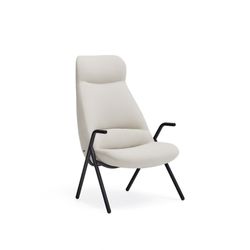 Butaca alta de tejido en crema, 83 x 81 x 114 cm | Dins