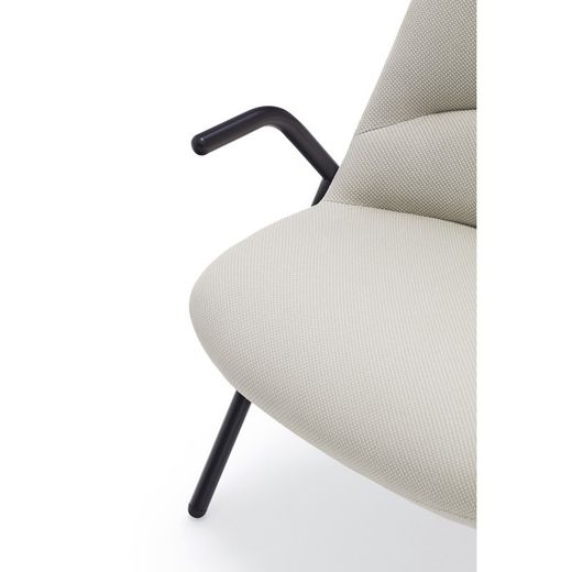 High armchair in cream fabric, 83 x 81 x 114 cm | Dins