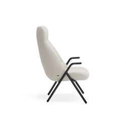 Butaca alta de tejido en crema, 83 x 81 x 114 cm | Dins