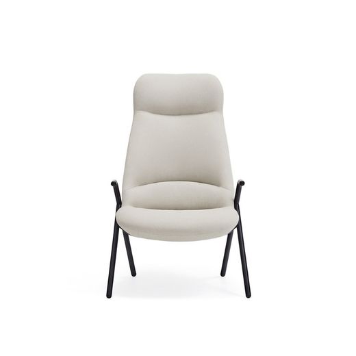 High armchair in cream fabric, 83 x 81 x 114 cm | Dins