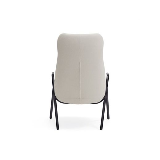 High armchair in cream fabric, 83 x 81 x 114 cm | Dins