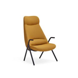High armchair in mustard fabric, 83 x 81 x 114 cm | Dins