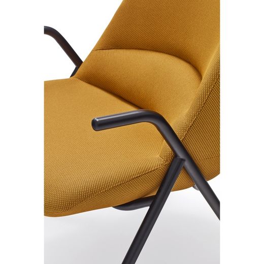 High armchair in mustard fabric, 83 x 81 x 114 cm | Dins