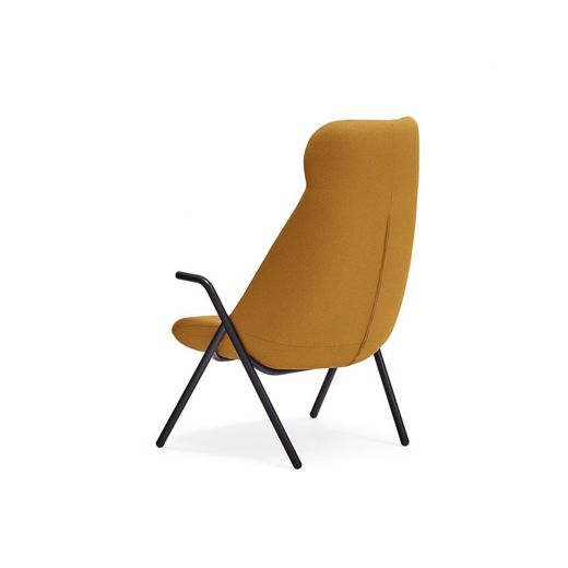High armchair in mustard fabric, 83 x 81 x 114 cm | Dins