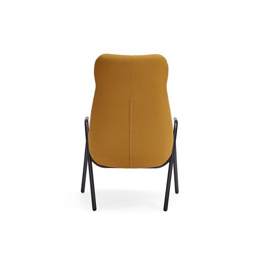 High armchair in mustard fabric, 83 x 81 x 114 cm | Dins
