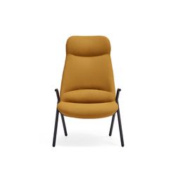 High armchair in mustard fabric, 83 x 81 x 114 cm | Dins