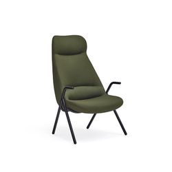 High armchair in dark green fabric, 83 x 81 x 114 cm | Dins