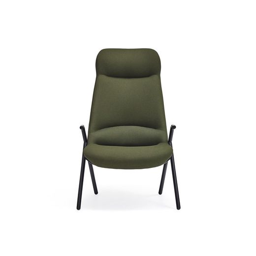 High armchair in dark green fabric, 83 x 81 x 114 cm | Dins