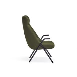 High armchair in dark green fabric, 83 x 81 x 114 cm | Dins