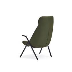 High armchair in dark green fabric, 83 x 81 x 114 cm | Dins