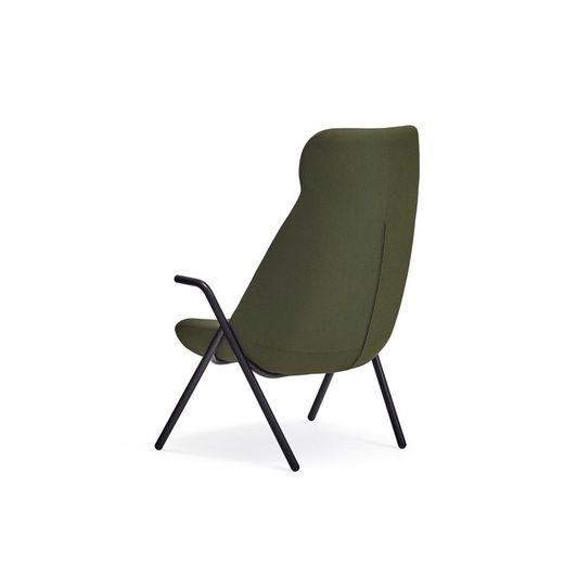 High armchair in dark green fabric, 83 x 81 x 114 cm | Dins
