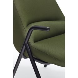 High armchair in dark green fabric, 83 x 81 x 114 cm | Dins