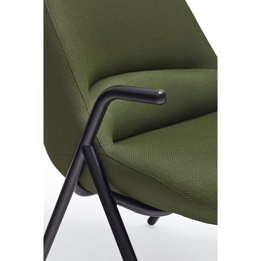 High armchair in dark green fabric, 83 x 81 x 114 cm | Dins