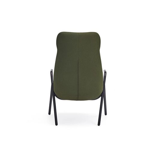High armchair in dark green fabric, 83 x 81 x 114 cm | Dins