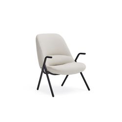 Low cream fabric armchair, 83 x 77 x 90 cm | Dins