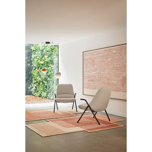 Low cream fabric armchair, 83 x 77 x 90 cm | Dins