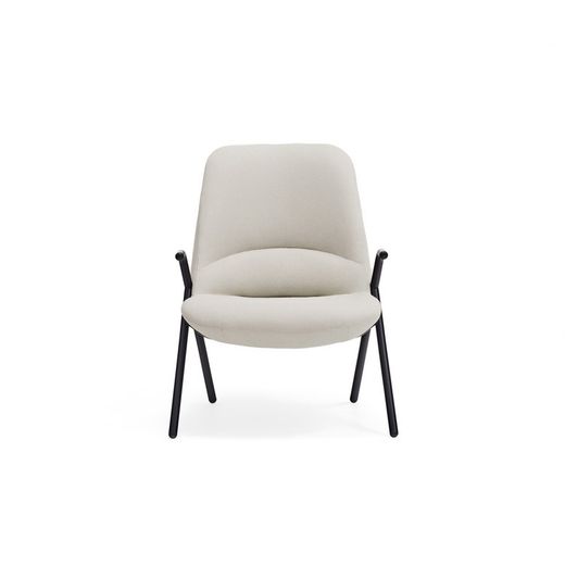 Low cream fabric armchair, 83 x 77 x 90 cm | Dins