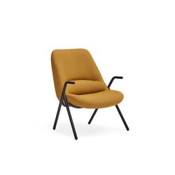 Low mustard fabric armchair, 83 x 77 x 90 cm | Dins