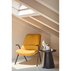 Low mustard fabric armchair, 83 x 77 x 90 cm | Dins