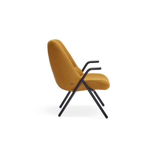 Low mustard fabric armchair, 83 x 77 x 90 cm | Dins