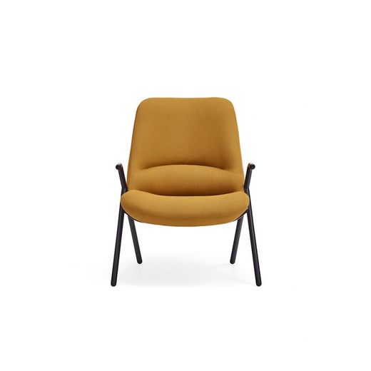Low mustard fabric armchair, 83 x 77 x 90 cm | Dins
