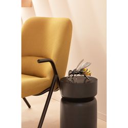 Low mustard fabric armchair, 83 x 77 x 90 cm | Dins