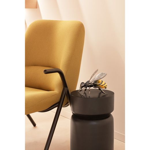 Low mustard fabric armchair, 83 x 77 x 90 cm | Dins