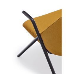Low mustard fabric armchair, 83 x 77 x 90 cm | Dins