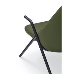 Low armchair in dark green fabric, 83 x 77 x 90 cm | Dins