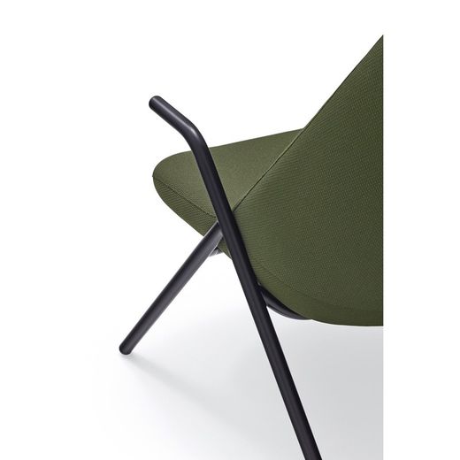 Low armchair in dark green fabric, 83 x 77 x 90 cm | Dins