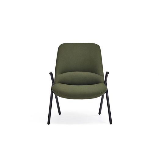Low armchair in dark green fabric, 83 x 77 x 90 cm | Dins