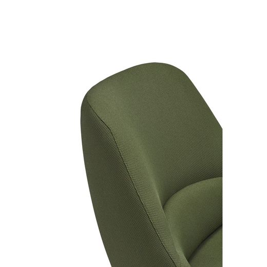 Low armchair in dark green fabric, 83 x 77 x 90 cm | Dins