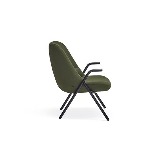 Low armchair in dark green fabric, 83 x 77 x 90 cm | Dins