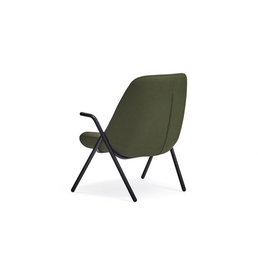 Low armchair in dark green fabric, 83 x 77 x 90 cm | Dins