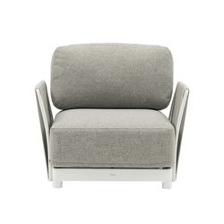 Garden sofa set made of aluminum, nautical rope, and white and gray fabric | Silai M