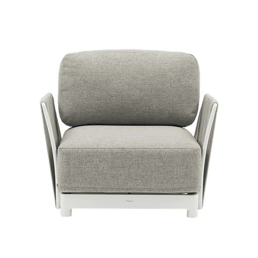 Garden sofa set made of aluminum, nautical rope, and white and gray fabric | Silai M