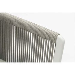 Garden sofa set made of aluminum, nautical rope, and white and gray fabric | Silai M