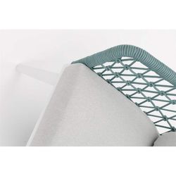 Aluminum and rope garden sofa set in white and aqua | Nelayan