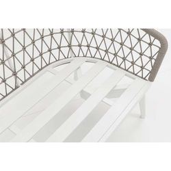 Aluminum and rope garden sofa set in white and greige | Nelayan
