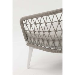Aluminum and rope garden sofa set in white and greige | Nelayan