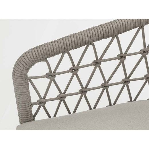 Aluminum and rope garden sofa set in white and greige | Nelayan