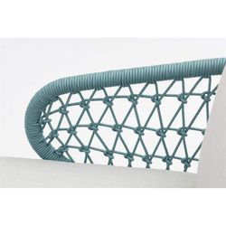 Garden sofa set made of aluminum and nautical rope in white and aqua | Isabela