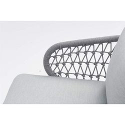 Garden sofa set made of aluminum and nautical rope in white and gray | Isabela