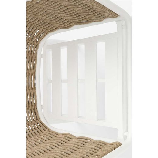 Conjunto de sofás para jardín de aluminio y cuerda náutica en blanco y topo | Irvine